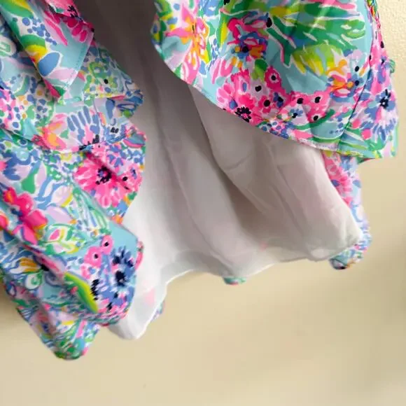 Lilly Pulitzer Amalfi Blue Alligator Isle Cristiana V Neck Stretch Mini Dress 14 - Picture 6 of 11